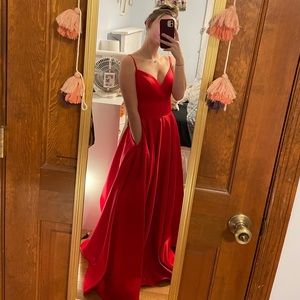 Angela & Alison A line prom dress